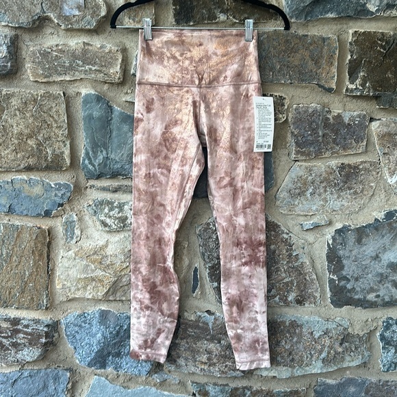 Lululemon NWT Align Pant Diamond Dye Misty Shell Cacao Diffuse Dot Foil Size 4